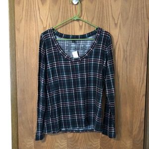 Ann Taylor Plaid Long Sleeve Shirt Sz L NWT